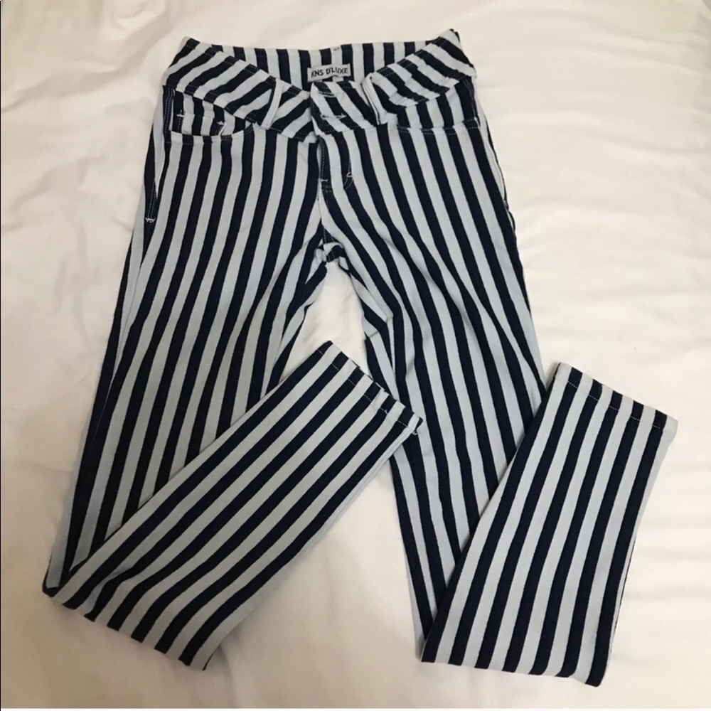 Striped skinny jeans